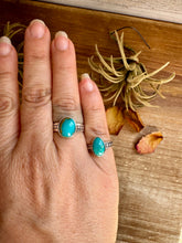 Load image into Gallery viewer, Kingman Turquoise Ring – Sterling Silver – Wedding Band Style - pick your size