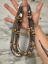 Load image into Gallery viewer, Nevada Opal Nugget Necklace – Sterling Silver Pearls – Handmade by The Bijoux FAB – 19"