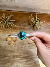 Load image into Gallery viewer, Blue Moon Turquoise Cuff – Sterling Silver, Stamped D&amp;D
