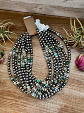 Load image into Gallery viewer, Peruvian Opal &amp; Sterling Silver Pearl Necklace – 8mm – Handmade by The Bijoux FAB – 18"