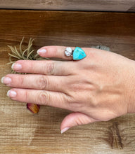 Load image into Gallery viewer, Multi Stone Ring - Size 5 - Kingman turquoise, Wild horse and sterling silver
