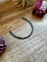 Load image into Gallery viewer, African Turquoise &amp; Sterling Silver Pearl Bracelet – 3mm