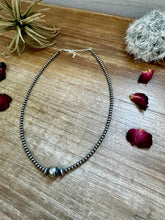 Load image into Gallery viewer, 14 inch 3 mm sterling silver pearls  choker - 10 mm middle