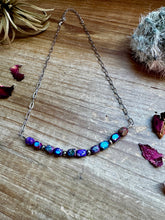 Load image into Gallery viewer, 16 inch chain choker and Verascite sea sediment and sterling silver purple