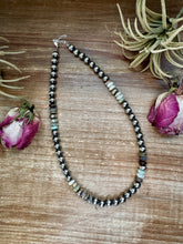 Load image into Gallery viewer, Peruvian Opal &amp; Sterling Silver Pearl Necklace – 8mm – Handmade by The Bijoux FAB – 18"