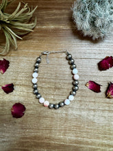 Load image into Gallery viewer, 8 mm Sterling Silver Pearls bracelet with pink conch beads