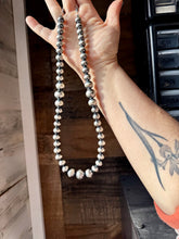 Load image into Gallery viewer, 20 1/2 inch graduated 10 to 14 mm Sterling Silver Pearls necklace