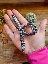 Load image into Gallery viewer, Turquoise and faux pearls Hair Clips - option 2