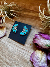Load image into Gallery viewer, Kingman Turquoise Cluster Earrings – Sterling Silver