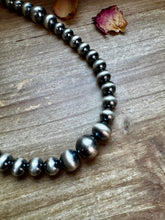 Load image into Gallery viewer, 20 1/2 inch graduated 10 to 14 mm Sterling Silver Pearls necklace