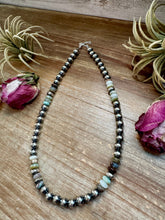 Load image into Gallery viewer, Peruvian Opal &amp; Sterling Silver Pearl Necklace – 8mm – Handmade by The Bijoux FAB – 18"