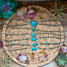 Load image into Gallery viewer, Sterling Silver &amp; Turquoise Choker – 13” + Extender – Handmade In-House by The Bijoux FAB