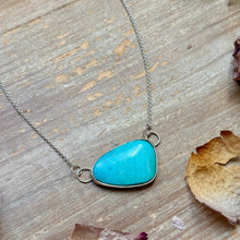 Load image into Gallery viewer, Sterling Silver Chain Necklace with Freeform Turquoise Pendant – 16”