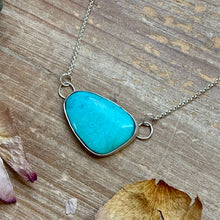 Load image into Gallery viewer, Sterling Silver Chain Necklace with Freeform Turquoise Pendant – 16”