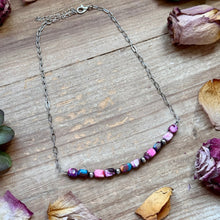 Load image into Gallery viewer, Pink Dyed Turquoise Necklace 16 inch