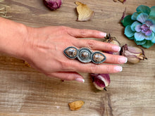 Load image into Gallery viewer, Sterling Silver Wild Horse 3-Stone Adjustable Ring – In-House Silversmith – Made by The Bijoux FAB – USA Made