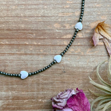 Load image into Gallery viewer, Sterling Silver Pearl Choker with Heart Freshwater Pearls – 15.5”