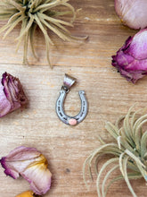 Load image into Gallery viewer, Sterling Silver Horseshoe Pendant with Pink Conch