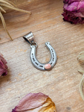 Load image into Gallery viewer, Sterling Silver Horseshoe Pendant with Pink Conch