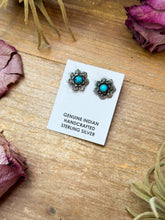 Load image into Gallery viewer, Sterling Silver Kingman Turquoise Stud Earrings