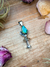 Load image into Gallery viewer, Sterling Silver Sonoran Gold Turquoise Blossom Pendant