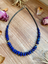 Load image into Gallery viewer, Faceted Lapis &amp; Hematite Necklace – 21.5"