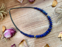 Load image into Gallery viewer, Faceted Lapis &amp; Hematite Necklace – 21.5"