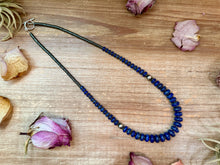 Load image into Gallery viewer, Lapis Rondelle &amp; Hematite Necklace – 21"