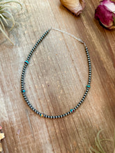 Load image into Gallery viewer, Mohave &amp; Sterling Silver Beaded Necklace – 4 mm Sterling + 6 mm Mohave