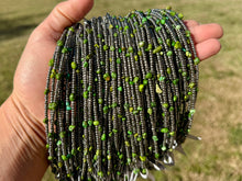 Load image into Gallery viewer, Green Turquoise Glass Seed Bead Necklace – 14 Inch