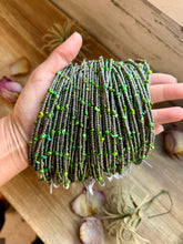 Load image into Gallery viewer, Green Turquoise Glass Seed Bead Necklace – 14 Inch