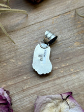 Load image into Gallery viewer, Sterling Silver Kingman Turquoise Cowboy Boot Pendant – Handmade by Artist Shay Pfeiffer