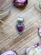 Load image into Gallery viewer, Sterling Silver Purple Spiny Oyster Heart Pendant – Handmade by Artist Shay Pfeiffer