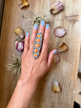 Load image into Gallery viewer, Sterling Silver Orange Spiny Oyster Crawler Ring – Size 8.5 – Artist Shay Pfeiffer