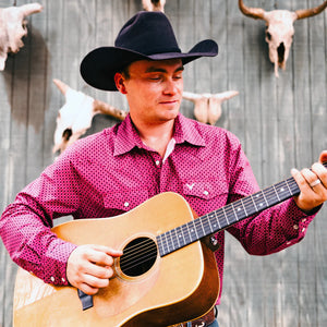 VEXIL BRAND THE COWBOY BY VEXIL BRAND - PEARL SNAP - DARK RED DIAMOND PRINT