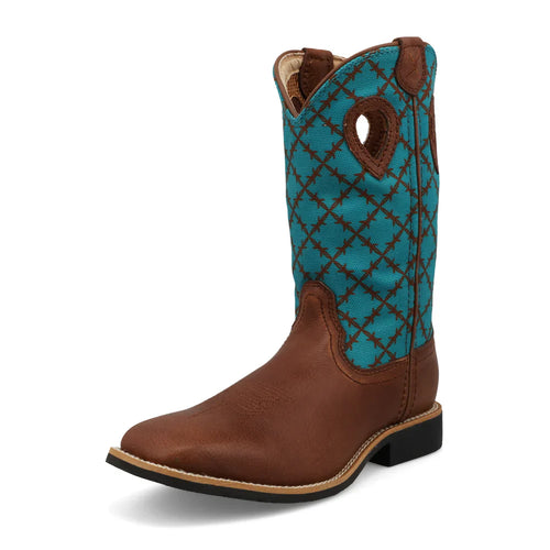The Kid's Top Hand Boot Brownie and Turquoise