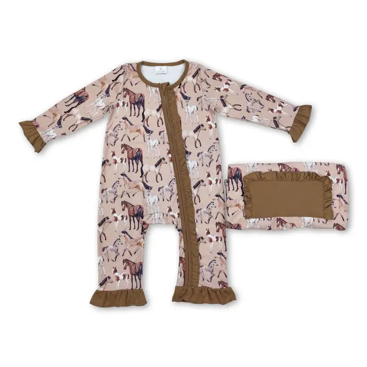 Baby Girls Horse Romper