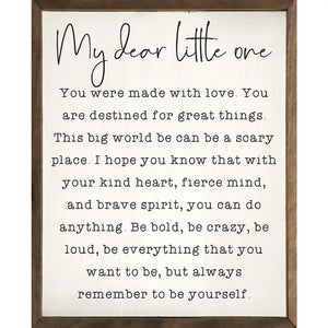 My Dear Little One Sign