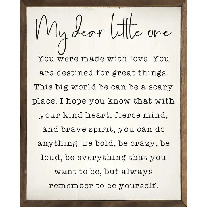 My Dear Little One Sign