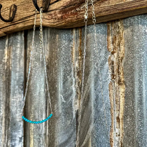 Necklace with Petite Turquoise Beads