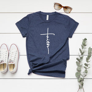 Faith T-Shirt, Jesus, Christian Shirt, Faith Shirt, Vertical Cross, Cross, Faith Cross, Religious